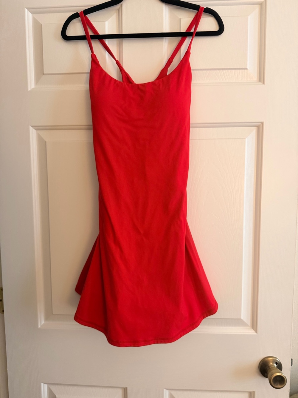 HALARA Red Stretch Workout Dress with Built in Shorts